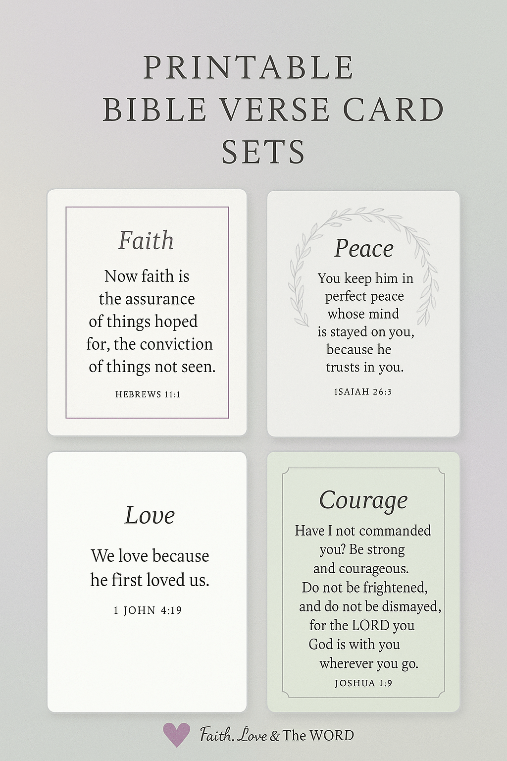 Verse Card Sets - Faith Love & The Word