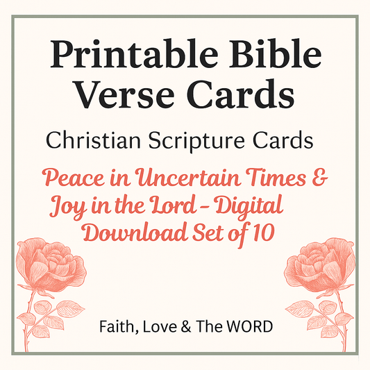 Peace & Joy Printable Bible Verse Cards (Set of 10, Digital Download, KJV) - Printable Bible Verse Card | Faith Love & The Word